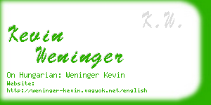 kevin weninger business card